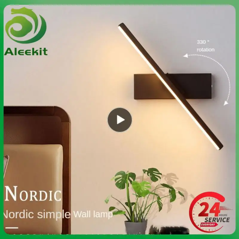 

1~6PCS Bedroom Bedside Wall Light Modern Energy Saving Bar Restaurant Living Room Porch Wall Lamps Rotatable Bedside Wall Lamp