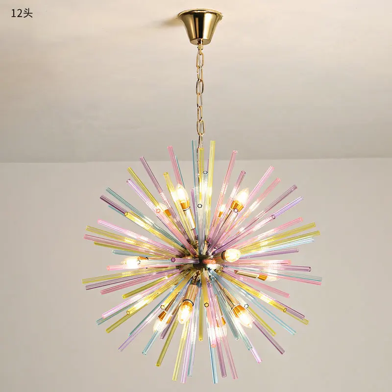 

Nordic Sphere Rainbow Chandelier Lighting Personalized Creative Shop Dandelion Pendant Light AC110v-220v Cocina Accesorio