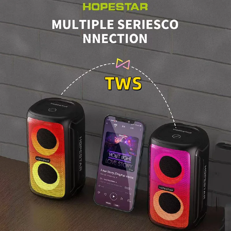 Беспроводной bluetooth-динамик caixa de som TWS со светодиодсветодиодный подсветильник кой