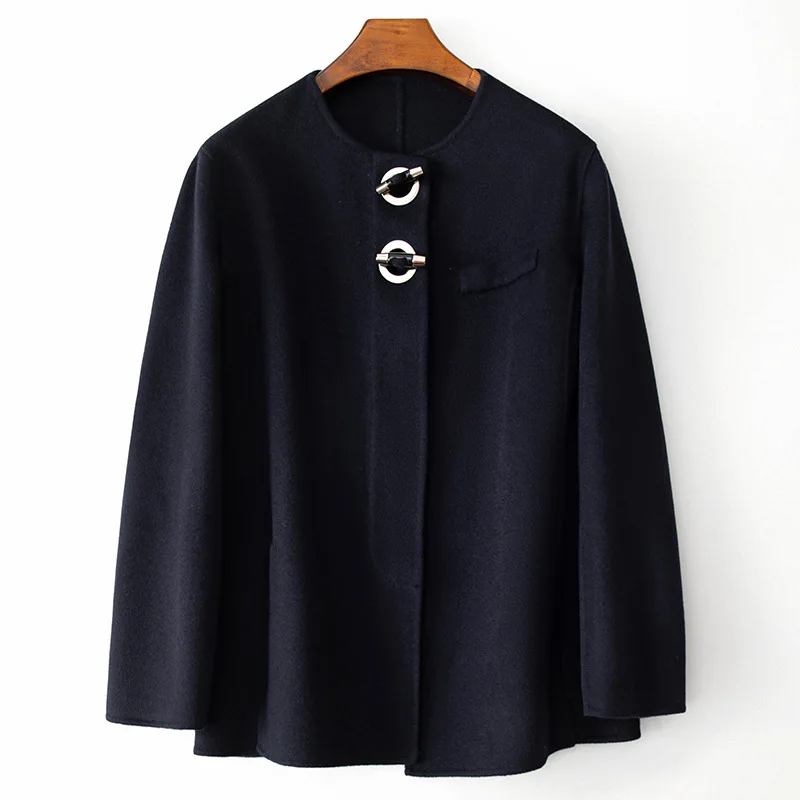

Small amount of clothing 10% cashmere 90% beautiful slave wool 2023 spring new coat double-sided cashmere coat for women