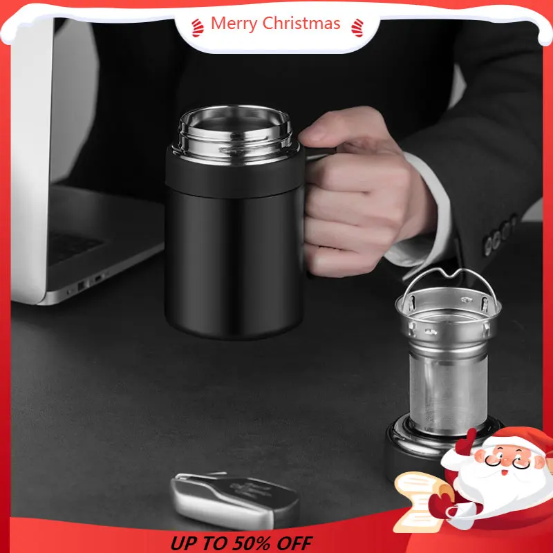 Xiaomi Thermos Coffee Cup with Filter Handle Stainless Steel Insulated Vacuum Tea Cup Home Office LED Temperature Display Gift