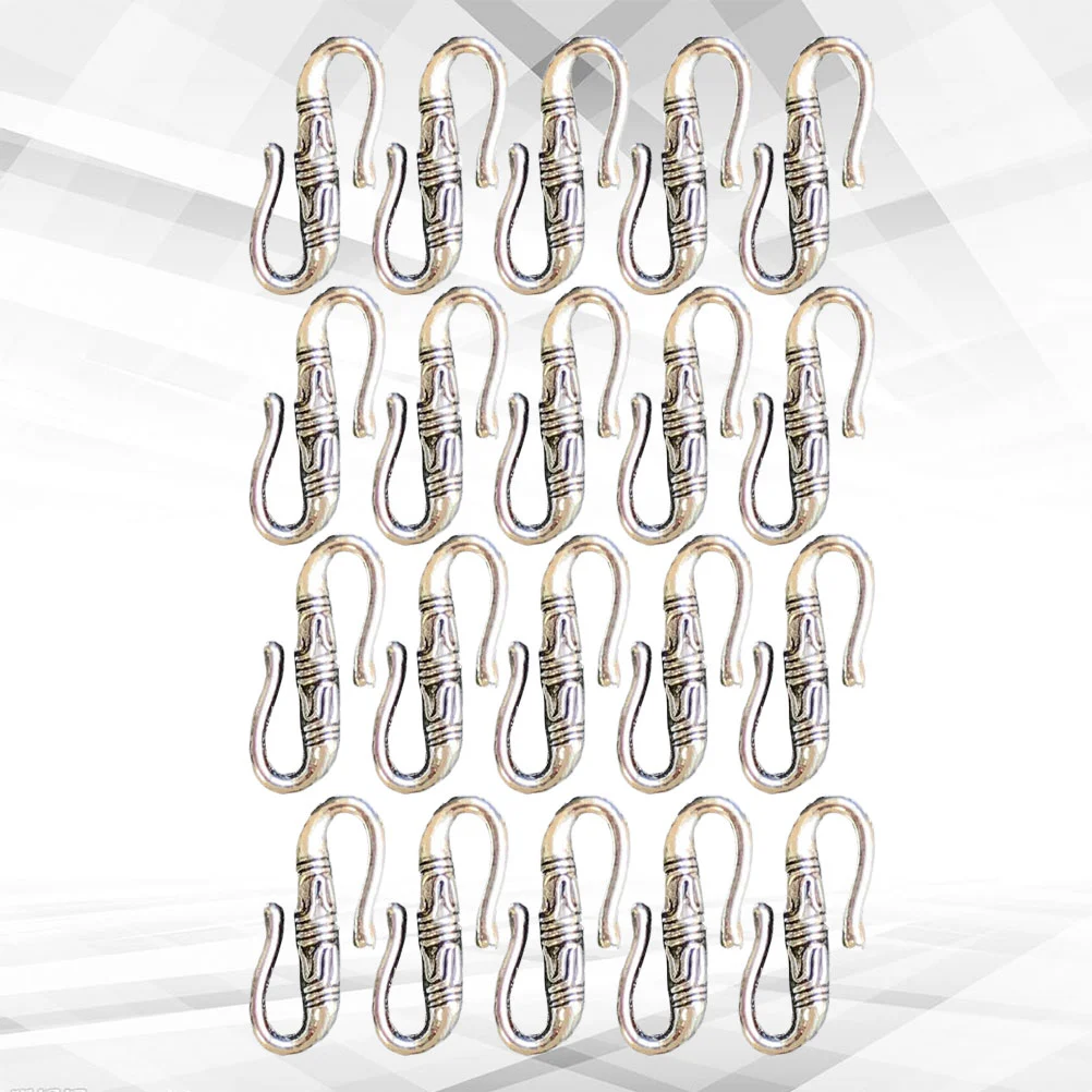 

20 Pcs Tibetan Silver Accessories Buckle Sterling Bracelet Clasp Jewelry Accessory Alloy Hook Retro Jewlelry Toggle latch