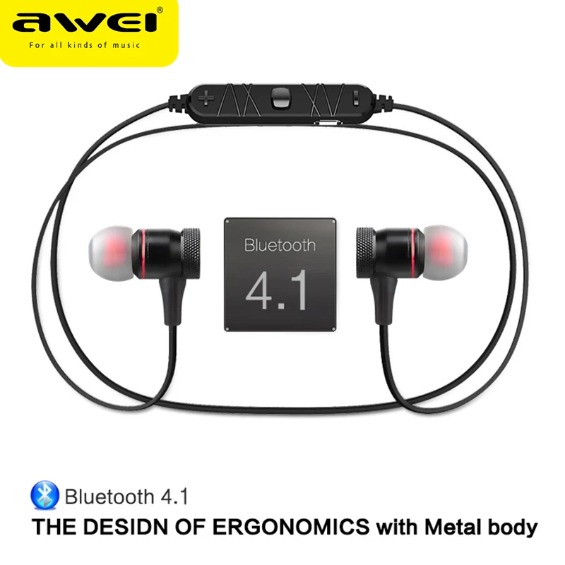 Awei A920BL سماعات بلوتوث لاسلكية سماعة الرياضة سماعة الأذن اللاسلكي اليد الحرة سماعات ل الهواتف المحمولة