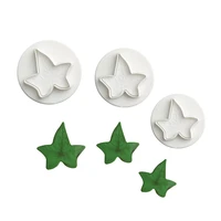 3pcs fudge cookie cutter biscuit mould christmas maple leaves pressing dessert chocolates stamp cake decor kitchen baking tools