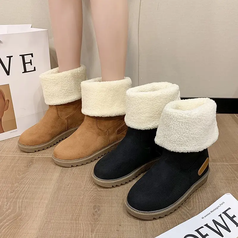 

Ladies Fur Winter Warm Snow Boots Ladies Warm Ankle Boots Wool Comfortable Casual Women's Boots 2021 New Warm Boots