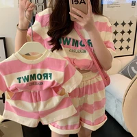 mom daughter two piece outfits mother and baby girls sets women clothing set 2022 parent child matching korea childrens clothes