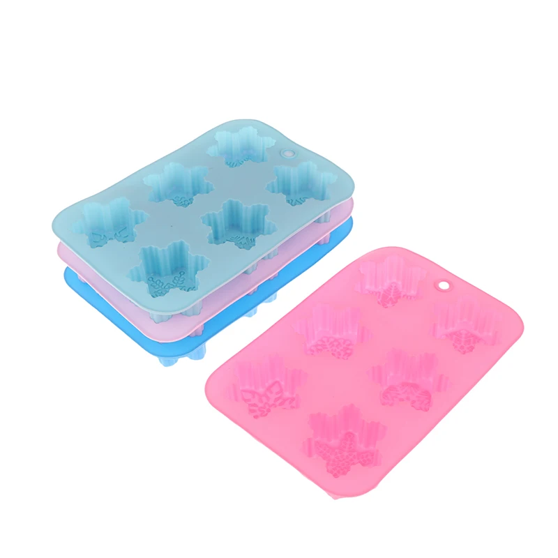 1 шт. 6 полостей силиконовая форма в форме снежинки сделай сам для мыла ручной