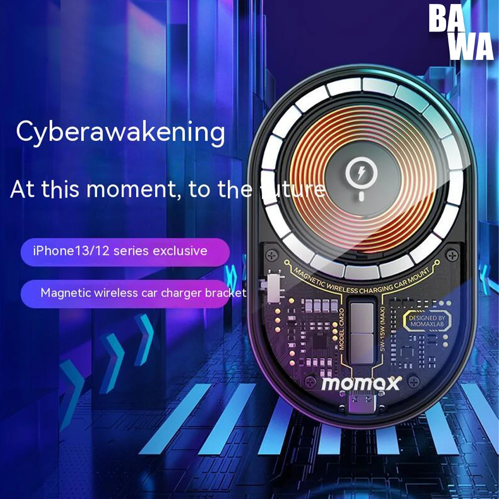 

MOMAX Magnetic charger Holder for iPhone 12 13 14 Pro Max Accessories 15w Fast Qi Wireless Charging Mount Cellphone Charger Gift