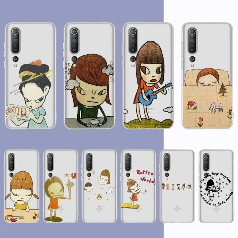 

Art Cartoon Aesthetic Yoshitomo Nara Phone Case For Samsung S 20 21 22 23 for Redmi Note7 8 9 10 for Huawei P20 30 40 Clear Case