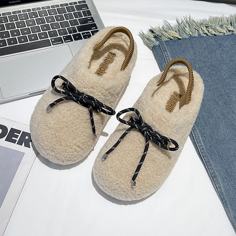 Меховая обувь домашние тапочки шлепанцы на платформе женские плюшевые мягкие 2024