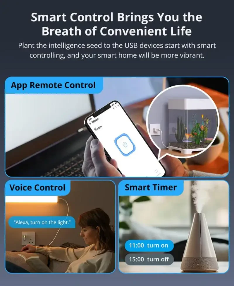 SONOFF ZBMicro Zigbee 3.0 USB-умный адаптер поддерживает быстрой зарядки Смарт-сцены работает