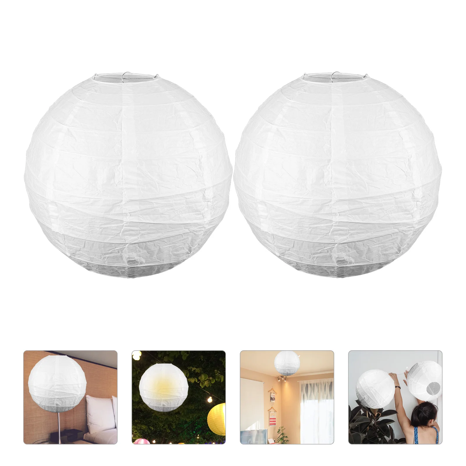 

2 Pcs Chandelier Lantern Shade Paper Lampshade Supply White Fold Accessory Lampshades Ceiling Small Modern Style