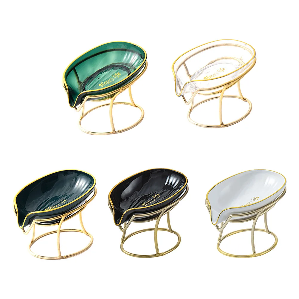 

Leaf Shape Soap Box Drain Iron Rack Soap Holder Shower Sponge Storage Plate Tray Non-slip Kitchen Bathroom Supplies