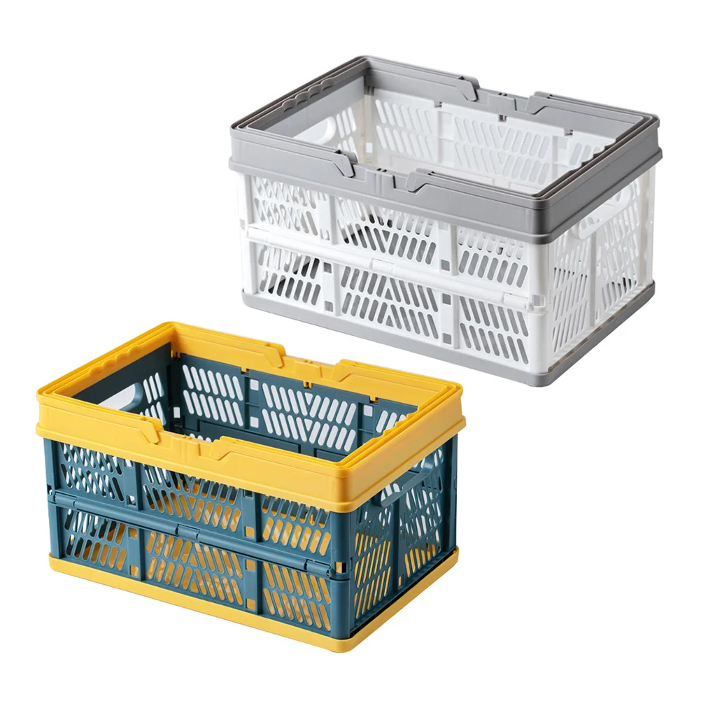 

Storage Collapsible Basket Baskets Crate Crates Bins Pantry Foldable Bathroom Bin Stacking Kitchen Plastic Containers Stackable