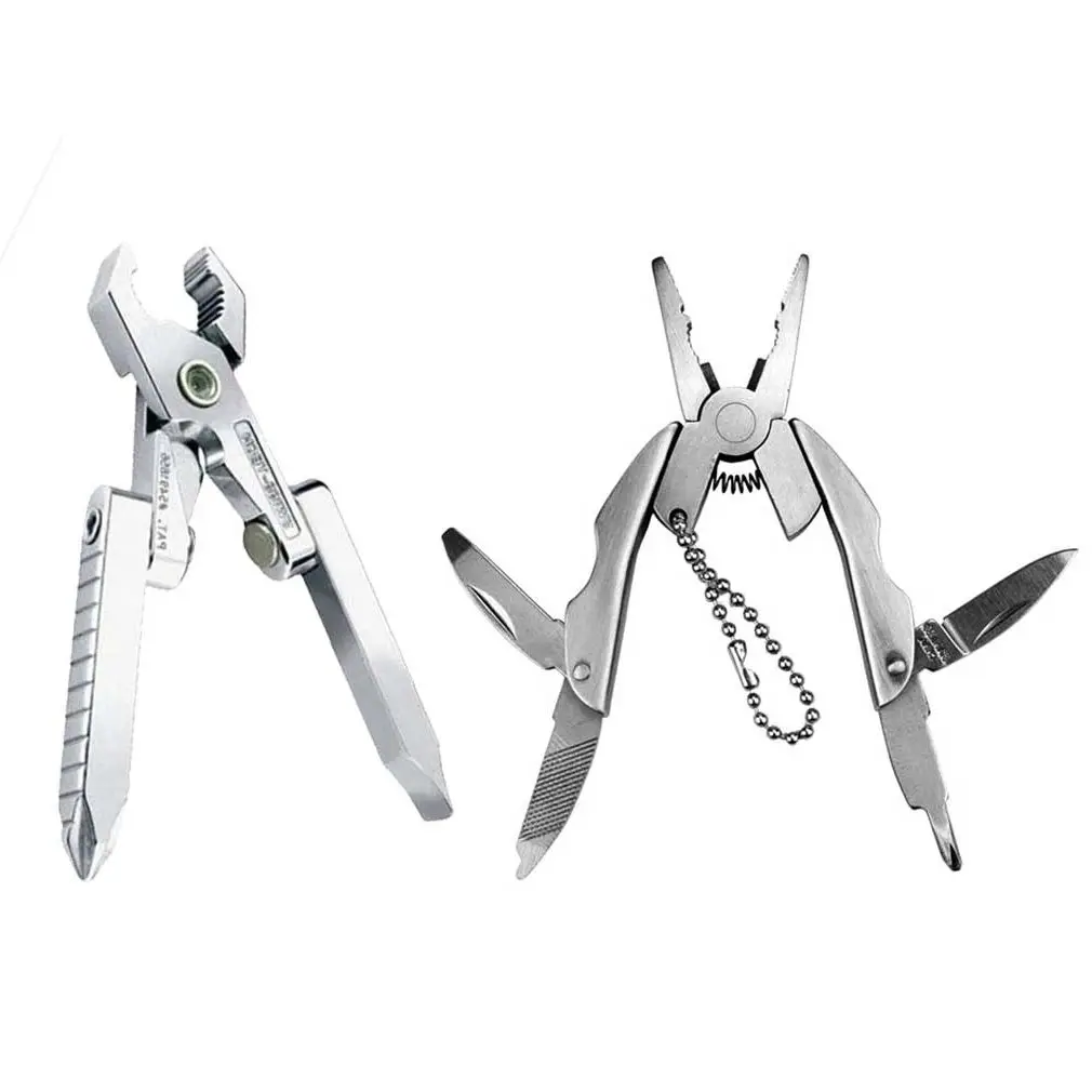 

Stainless Steel Folding Mini Pliers Outdoors Portable Keychain Knife Screwdriver Crimper Wire Stripper Cutter Pocket Multitool