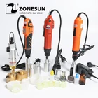 Портативная ручная электрическая укупорочная машина ZONESUN для бутылок, автоматическая укупорочная машина с защитным кольцом пластиковый укупориватель для бутылок