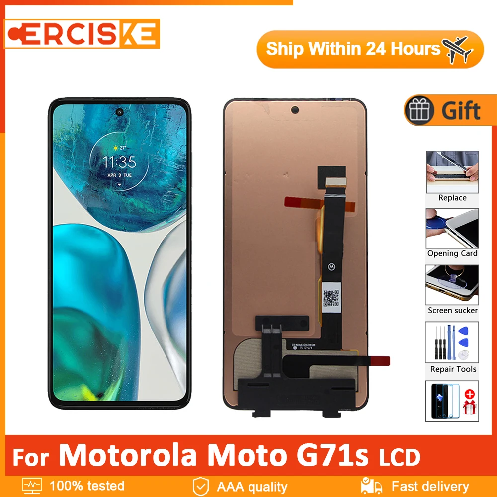 

ЖК-дисплей AMOLED 6,6 дюйма для Motorola Moto G71s, сенсорный экран, дигитайзер в сборе, запасные части для Moto G71s, оригинал