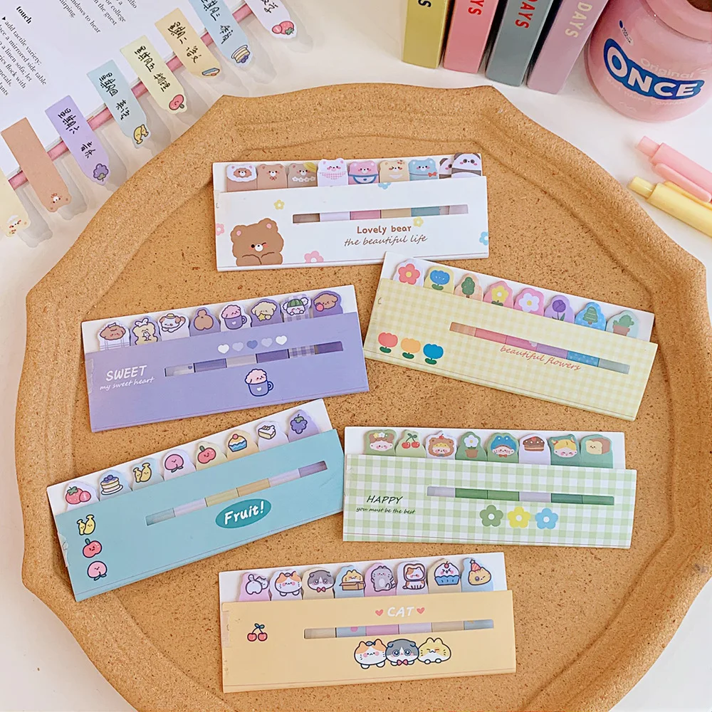 

Cute Cartoon Korean Stationery Kawaii Bookmark Notepad Student Notebook Mark Memo Pad School Supplies Stationery Cute Notebook