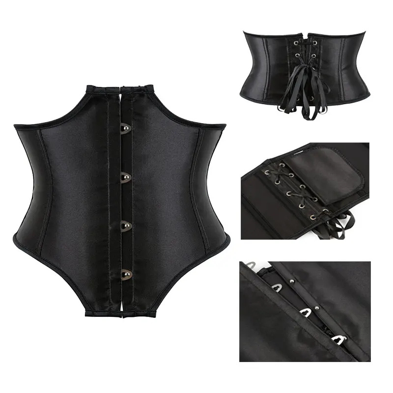 Corset Women's corset Slimming Belt Body Shaper Waist Gothic Underbust Corset and Waist cincher Bustiers  Girdles Black