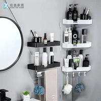 storage shelf black aluminum triangle hanger toilet wall mounted square basket vanity collect rack bathroom accessories