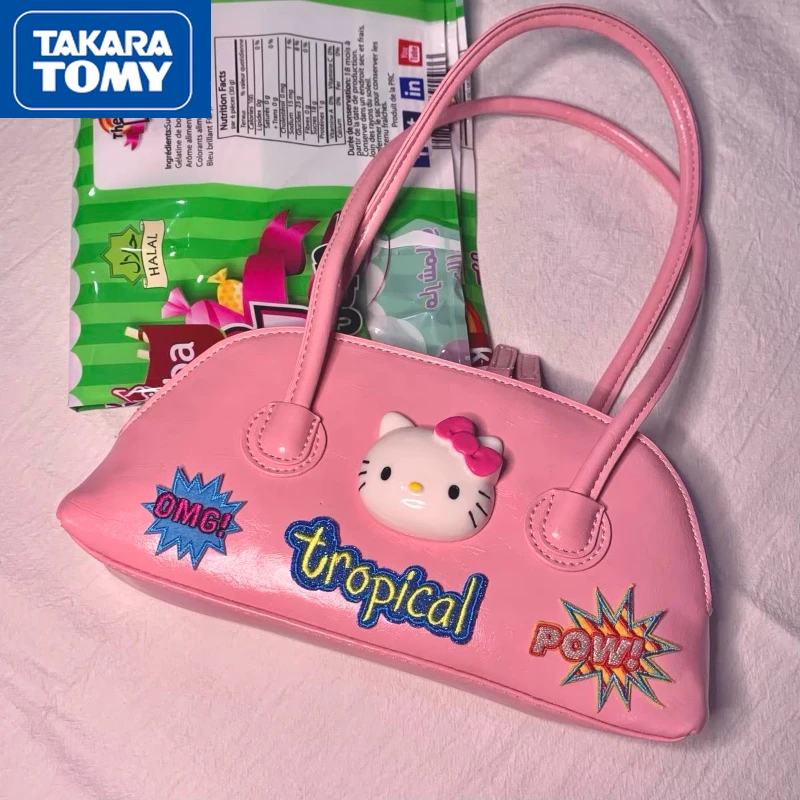 

TAKARA TOMY Female Homemade HelloKitty High-sensitivity PU Fried Street Armpit Bag Girly Heart Sweet Portable Shell Bag