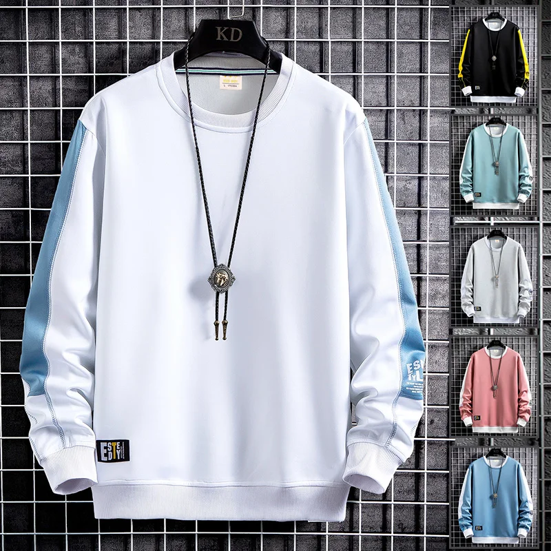 

Mens Casual Sweatshirts Hoodie Men FakeMulti Color O-Neck Fashion Harajuku Style Male Sweatshirt WY8220