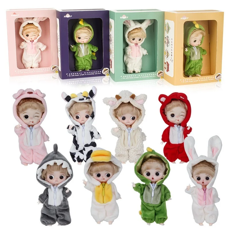 

Kawaii Cute OB11 Doll Dress Up Bjd Confused Doll 4.5 Inch Mini Doll Children Girl Toys Cartoon Animal Bjd Doll Baby Toys