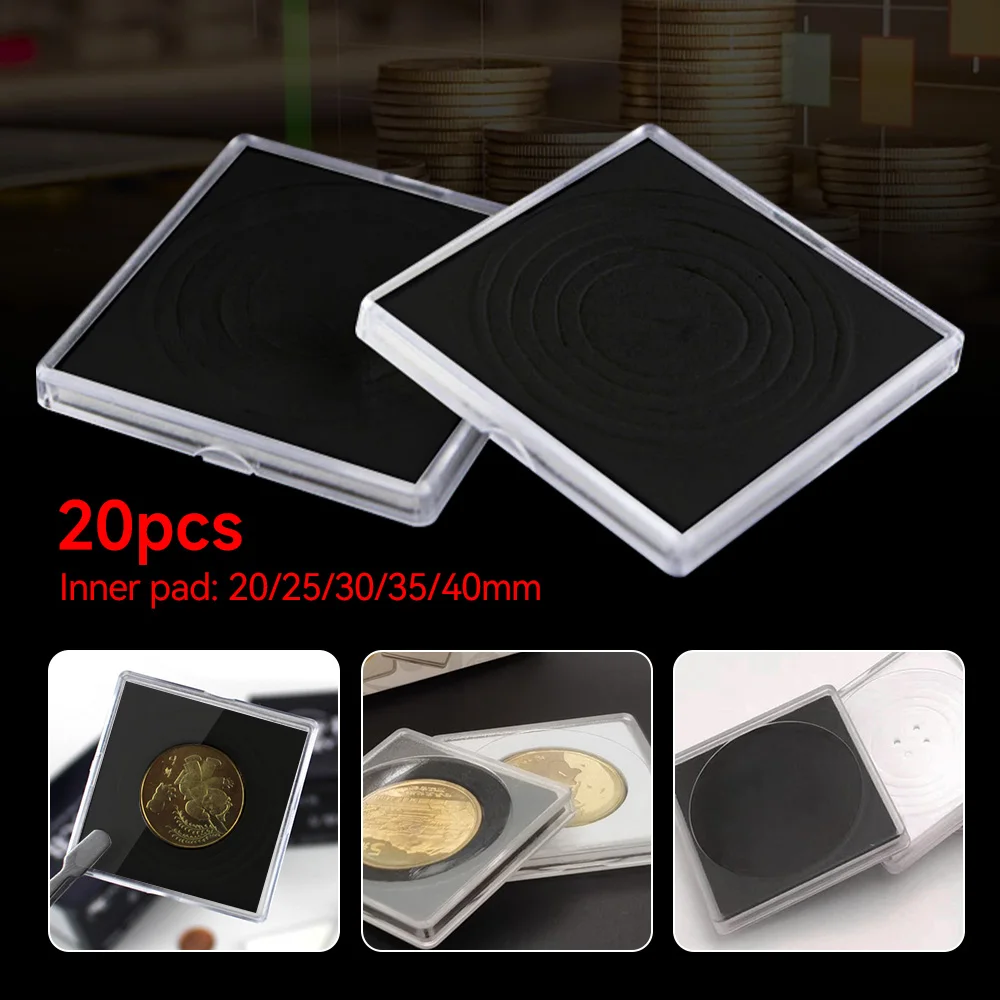 

Пластиковые квадратные держатели для монет Gaine 20 шт.