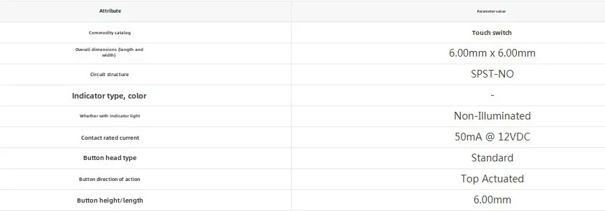 Оригинальный сенсорный переключатель стока K2-1102SP-E4SC-04 Технические