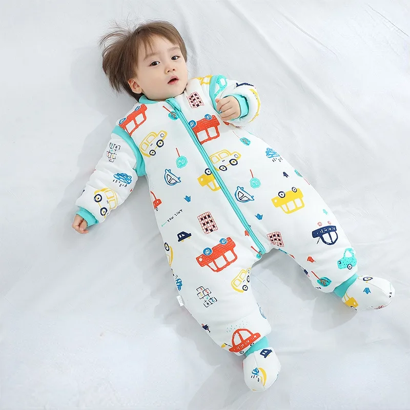 

Winter Baby Sleeping Bags Footmuff Autumn Thick Warm Wearable Blanket Cotton Nightgown Infant Toddler Bebe Sleepsack Quilt 6Y
