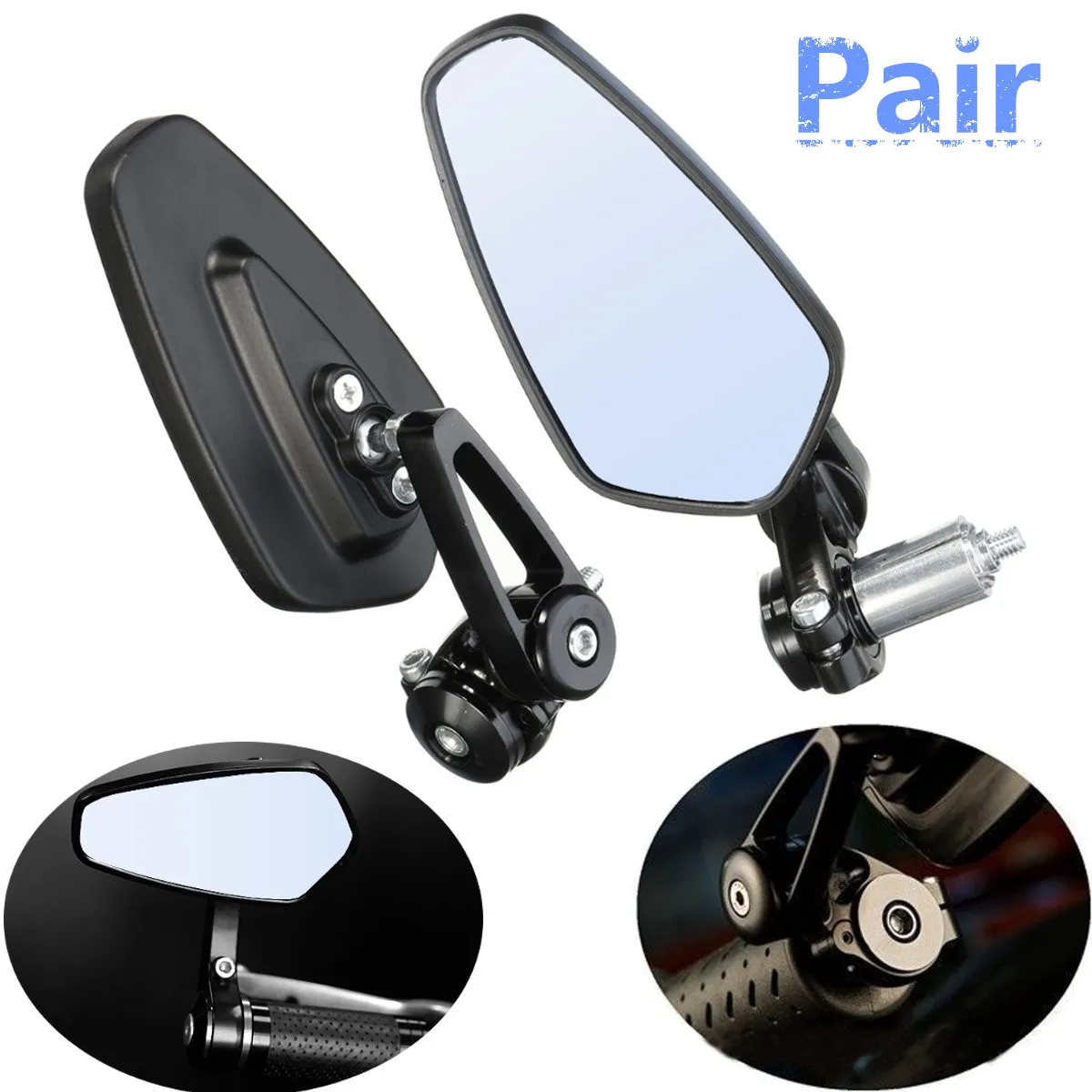 

Universal 7/ 8 Inch Black Motorcycle Mirror Motor Motorbike Rearview Side Handle Bar Mirrors For Suzuki for Kawasaki for Yamaha