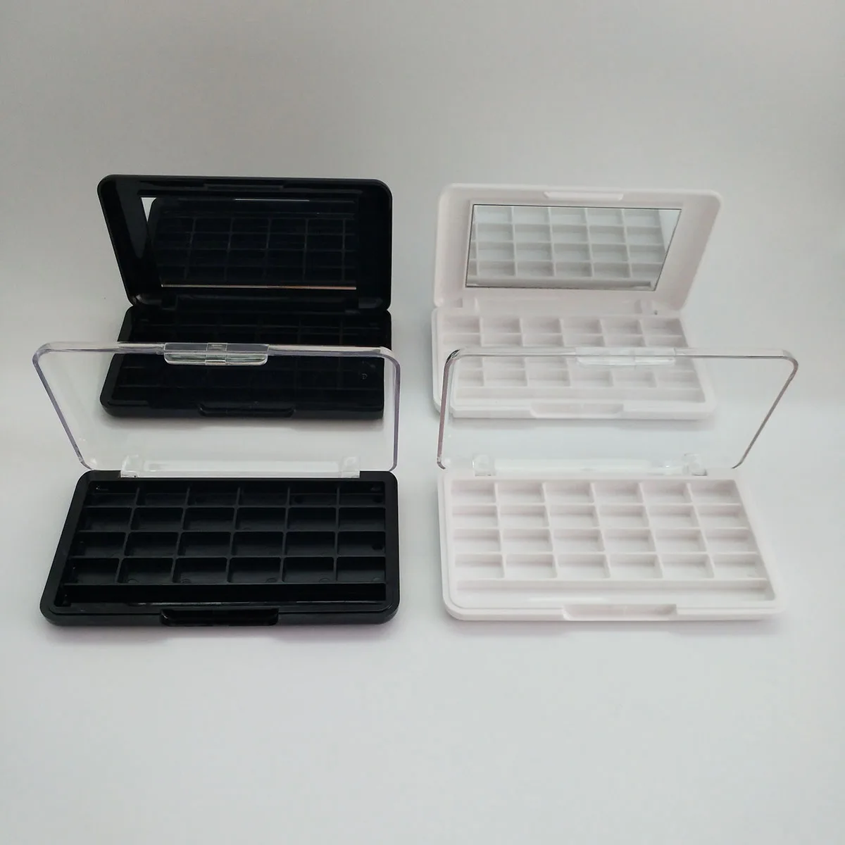 

24 colors Empty Cosmetic Makeup Eyeshadow palette Case with Mirror DIY Palette with Aluminum Pans 12pcs