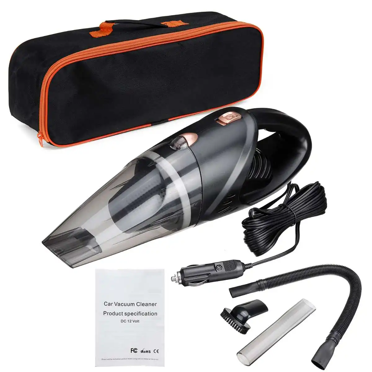 

New 120W 4500 mbar Portable Corded Handheld Vacuum Cleaner For Car Cleaning Wet & Dry Duster