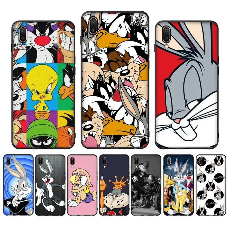 

Funny Cute Rabbit Wolf dog Cartoon Phone Case for Vivo Y91C Y11 17 19 17 67 81 Oppo A9 2020 Realme c3