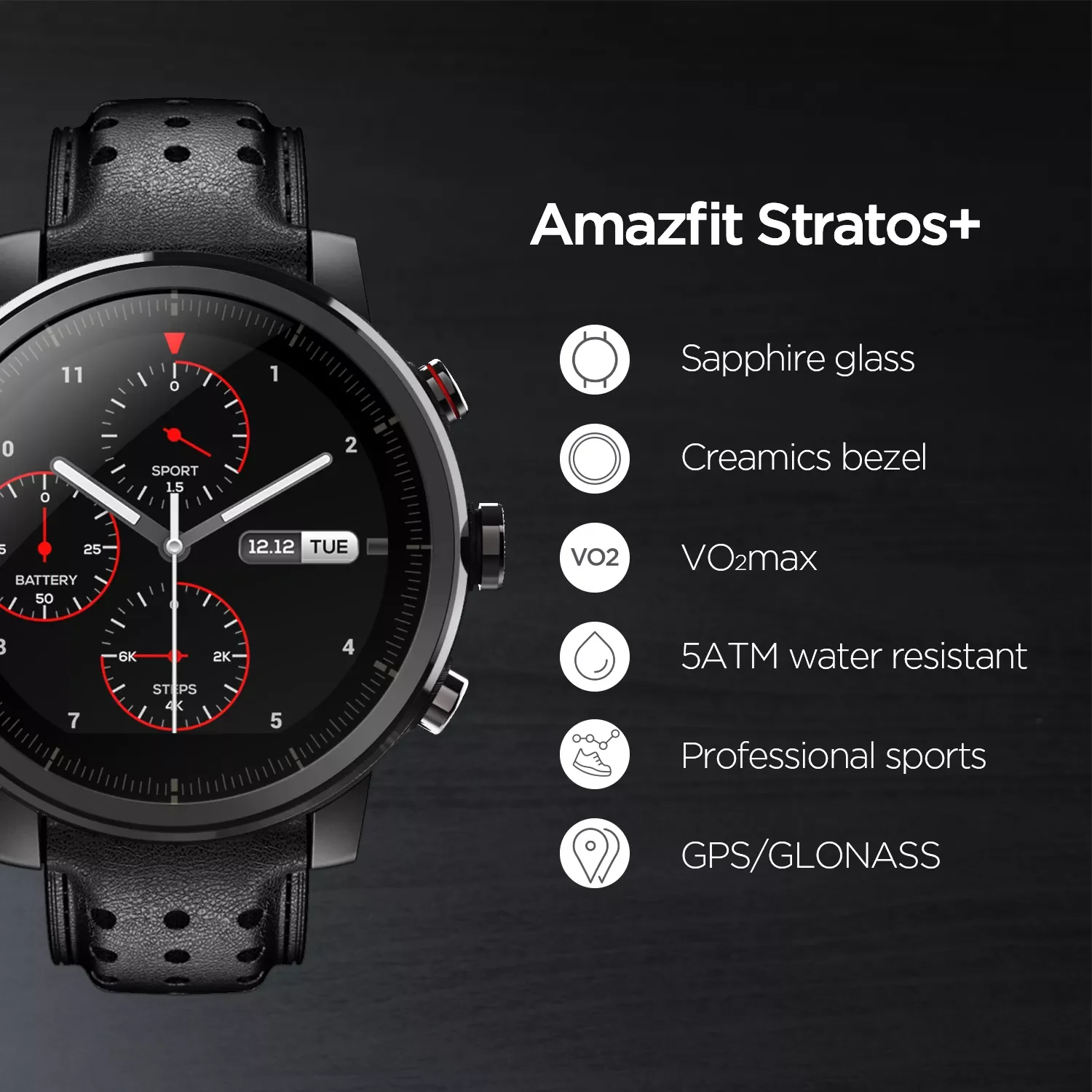 Глобальная версия Amazfit Stratos + Sport Watch 2S GPS GLONAESS ремешок из натуральной кожи