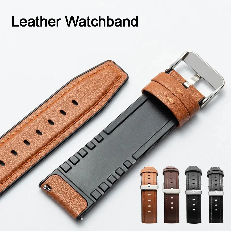

20mm 22mm Leather Strap For Huawei Watch GT3 pro 46mm /GT 2 46mm 42mm/ GT2Pro,Watchband For Huawei Watch Ultimate/Buds Wristband