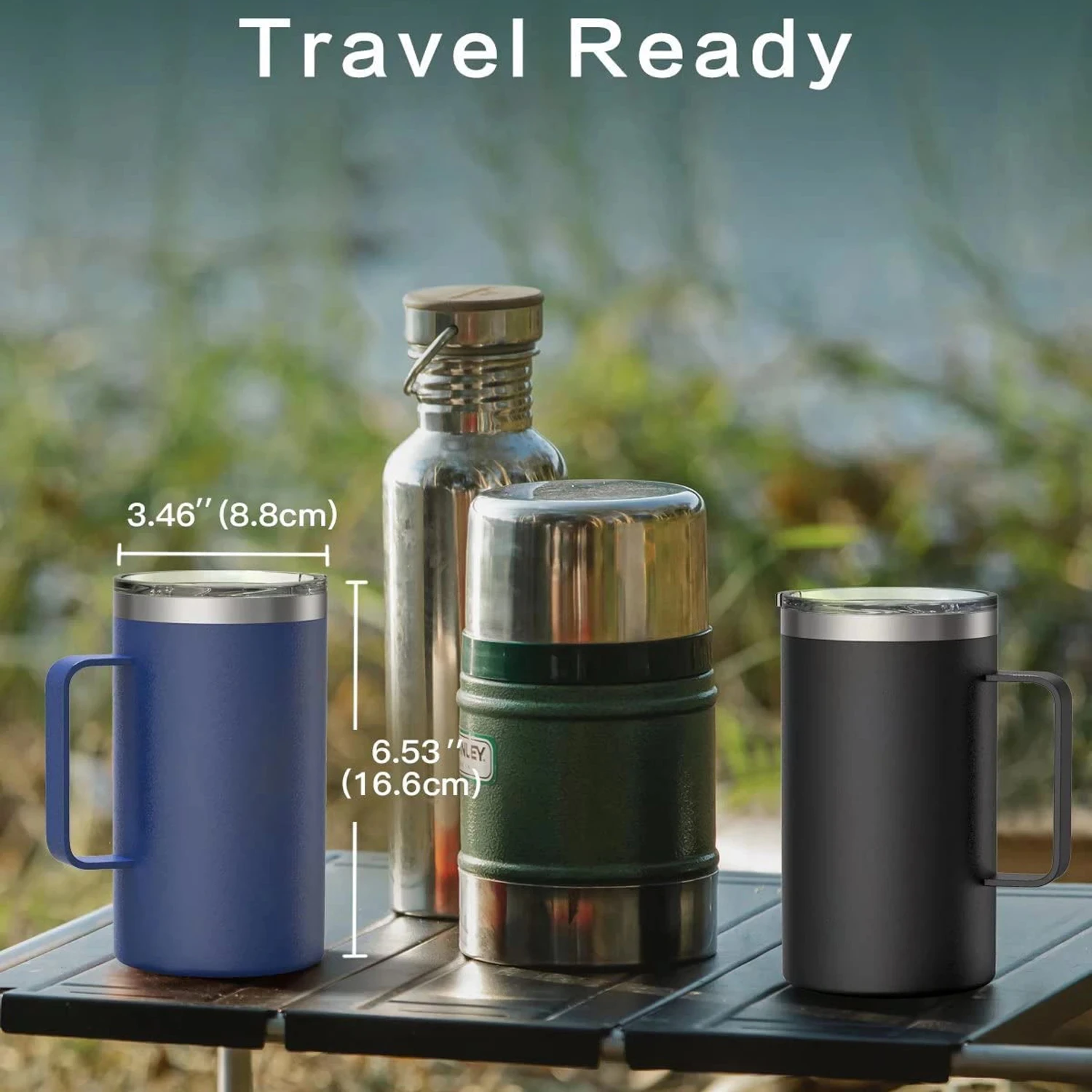 Изолированная кофейная кружка из нержавеющей стали емкостью 24 унции с крышкой и