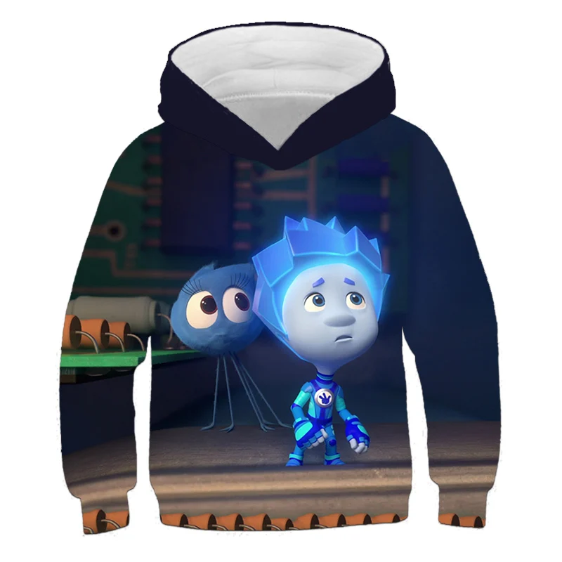 

Boys Girls Spring Autumn Hoodie Kids Tops Cartoon The Fixies Hooded Clothes Boys Girls Long Sleeves
