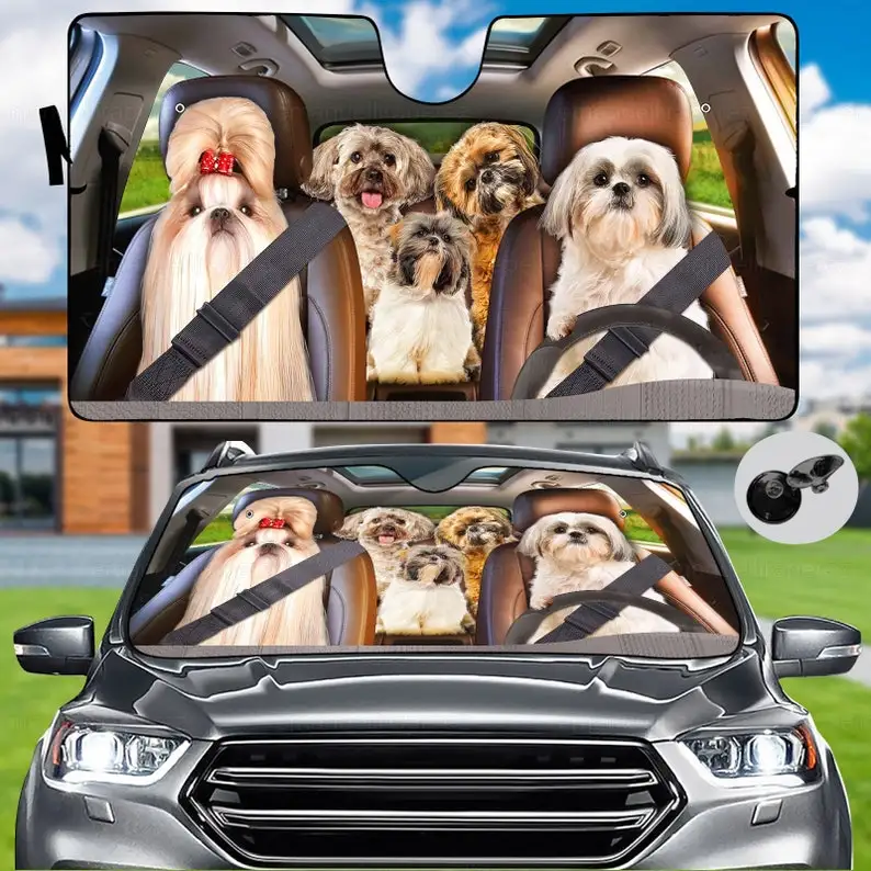

Shih Tzu Car Sunshade, Dog Car Decoration, Shih Tzu Gift, Auto Sun Shade, Gift For Dad, Shih Tzu Car Windshield, Car Shades For