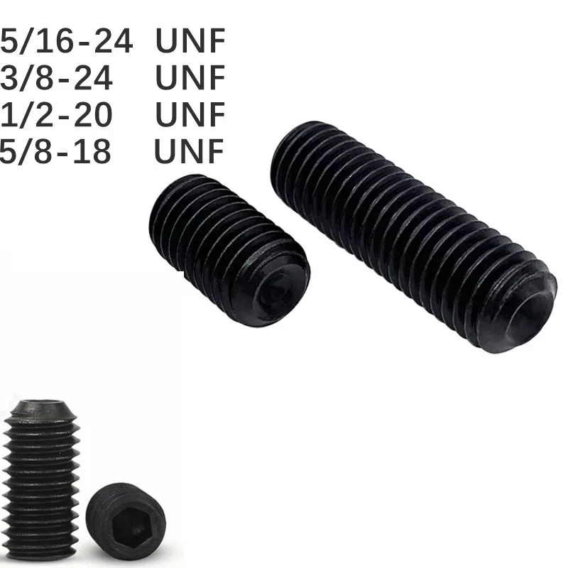 

10pcs 5/16-24 3/8-24 1/2-20 5/8-18 UNF American Fine Tooth Concave Flat End Fixed Hexagon Socket 12.9 Grade