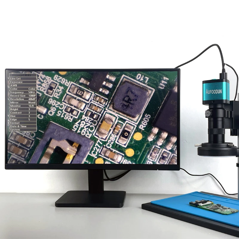 48MP 4K 60FPS HDMI USB промышленный видеомикроскоп цифровой микроскоп камера 130X зум C