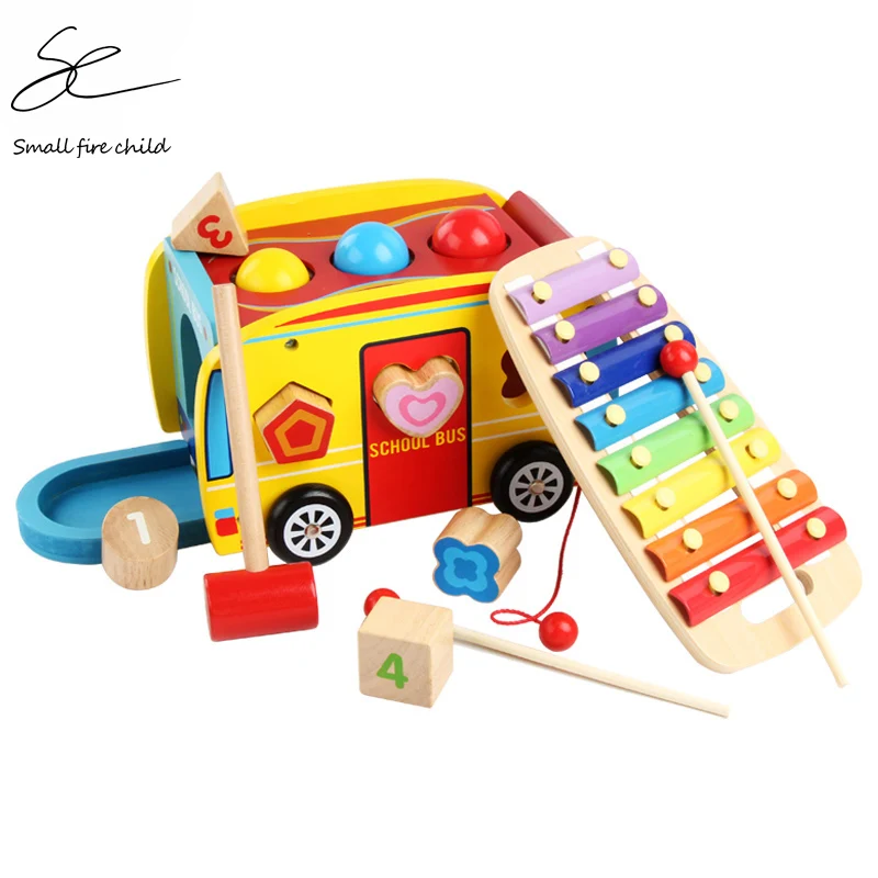 

Новинка BEW деревянные игрушки Классические игрушки шумовой маркер музыкальная комбинация игрушка школьный автобус настольная игра подарк...