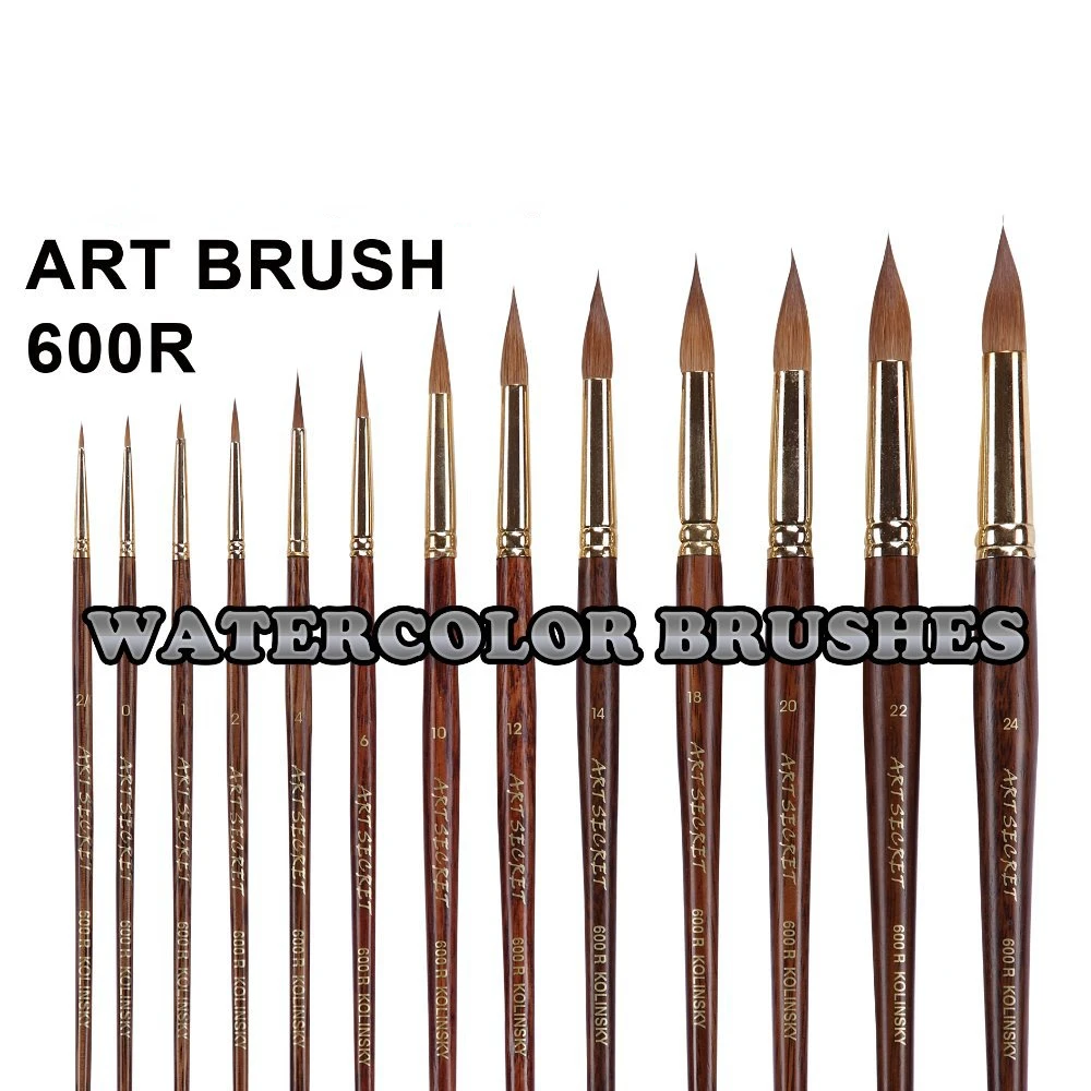 

Pure Kolinsky Hair Gold Plating Oak 180MM Wooden Handle Watercolor Artist Brush Ferrule Have Defects Art Supplies 600R