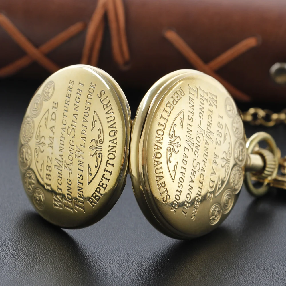 1882 Text Carving Old Hand Gentleman Mechanical Pocket Watch Retro Men's Necklace Pendant Clock Women's Jewelry Gift