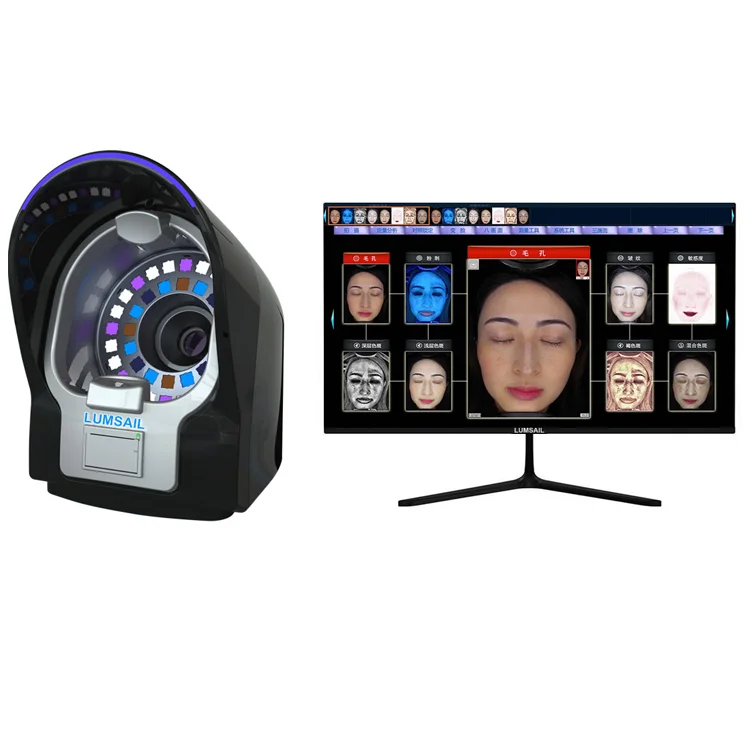 

New 3D Whole Facial With 8 Spectrums And Images Skin Analyzer Visia Skin Analysis Machine