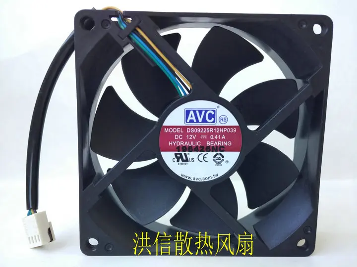 

AVC DS09225R12HP039 DC 12V 0.41A 90x90x25mm 3-Wire Server Cooling Fan