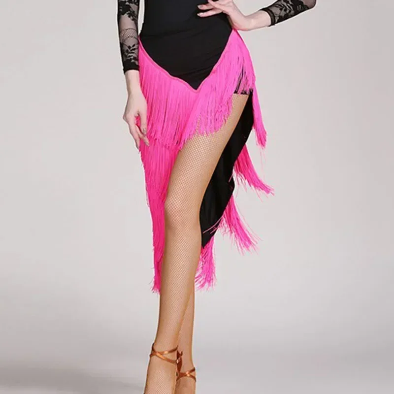 Женская юбка с бахромой для латиноамериканских танцев сценическая выступлений