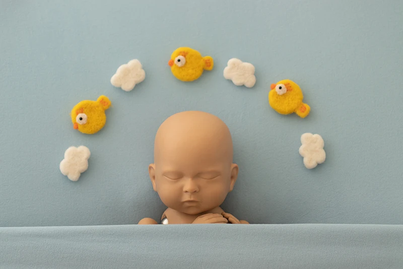 Newborn Baby Photography Props  Handmade Wool Mini Cute Doctor Radio Coffee Stars Kite Decorations for Studio Shoots Photo Props enlarge