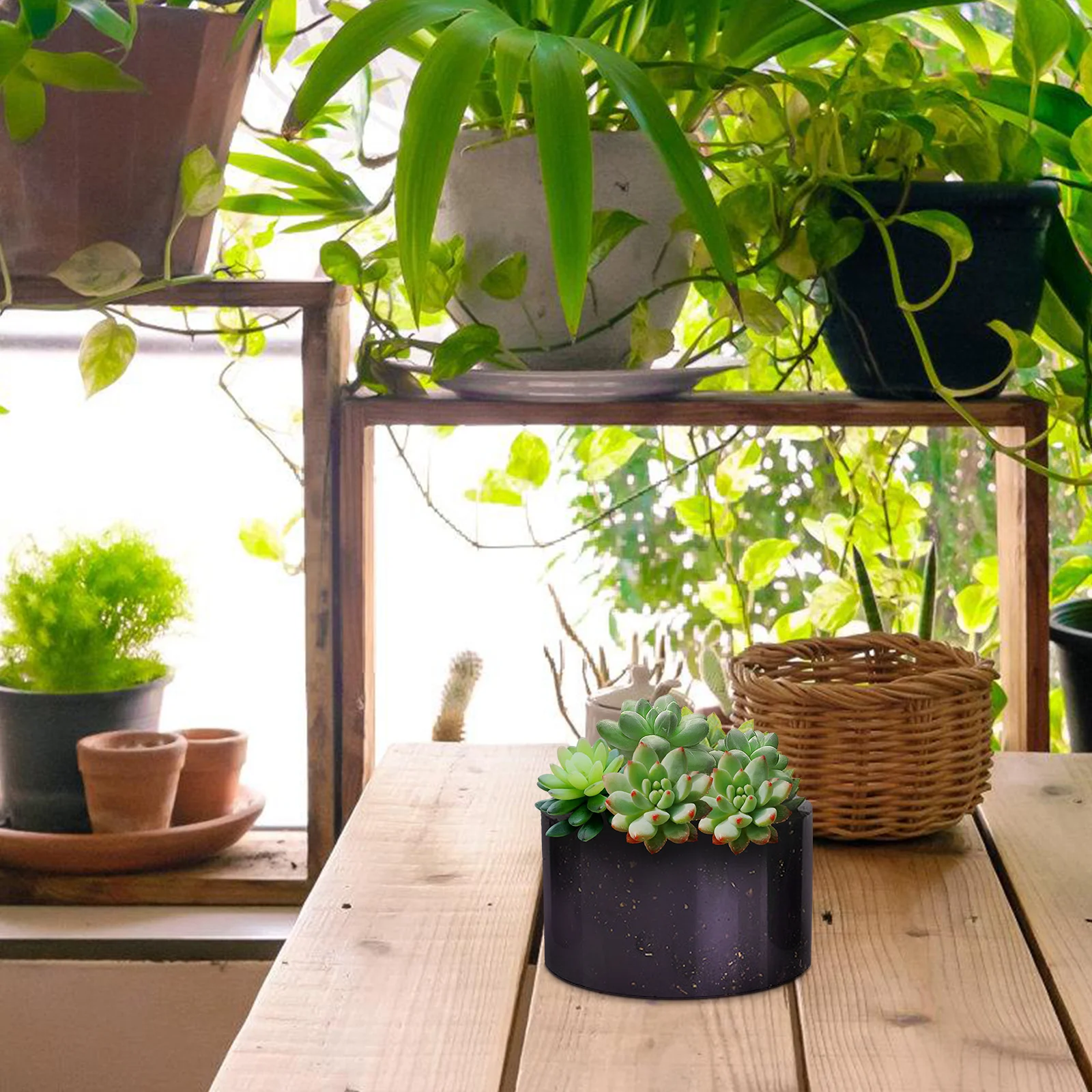 Силиконовые формы эпоксидные для цветочных горшков цилиндр растение в горшке