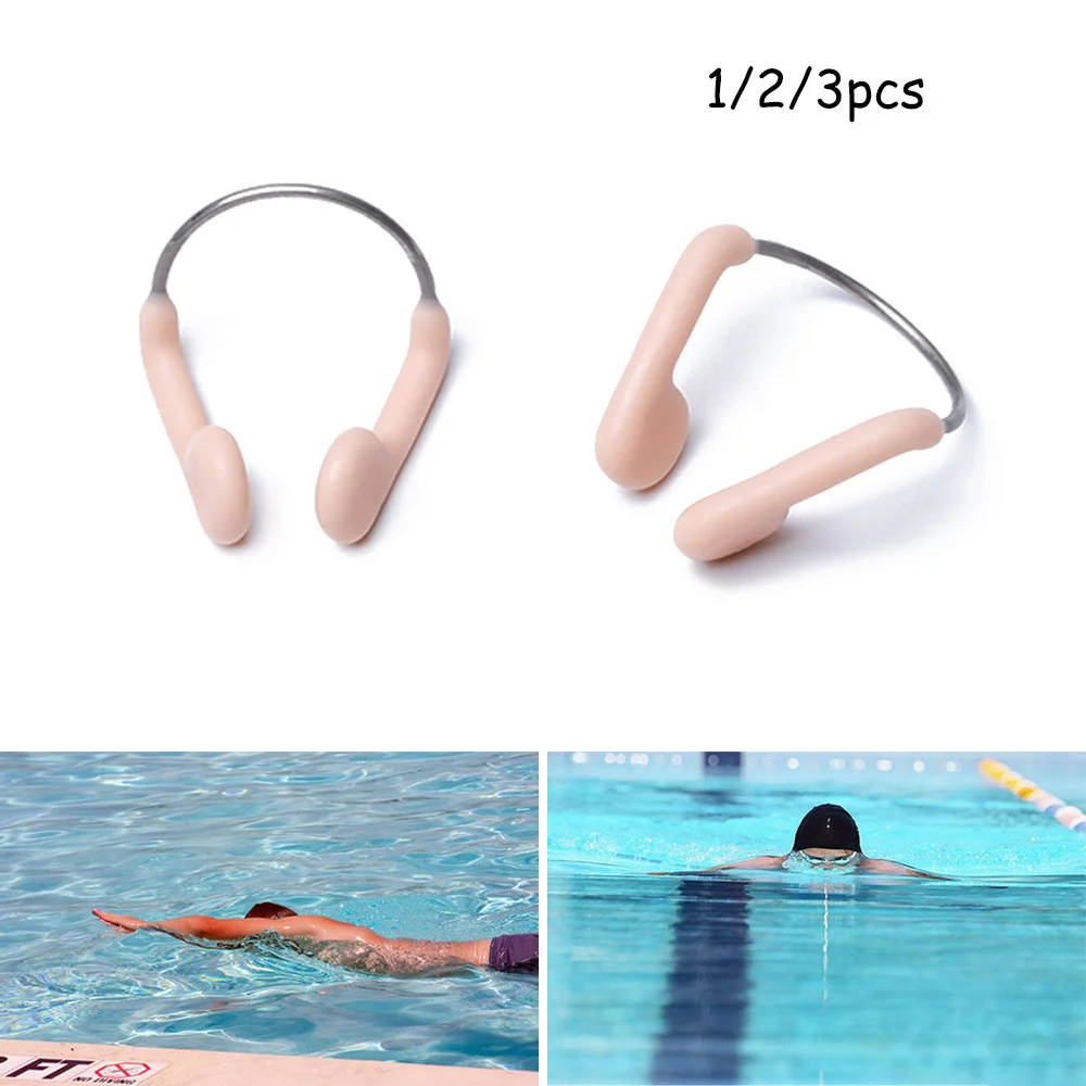 

Durable No-Skid Soft Silicone Steel Wire Nose Clip for Swimming Diving Water Sports Skin Color Accessories